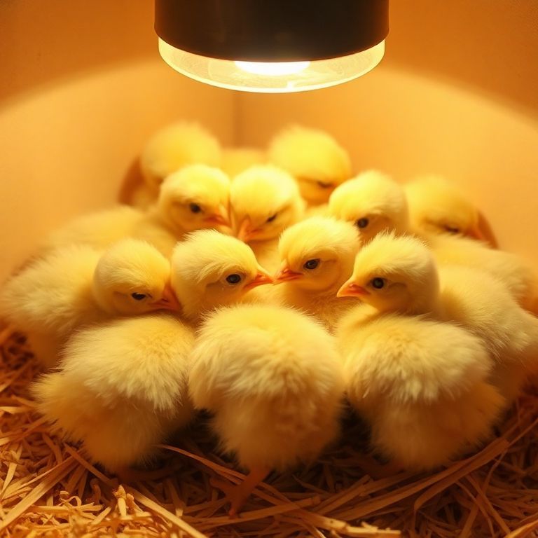 how long do chickens need to be under a heat lamp